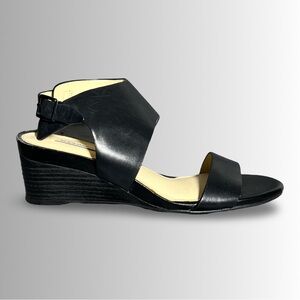 Alex Marie Elegant Black Wedge Sandals